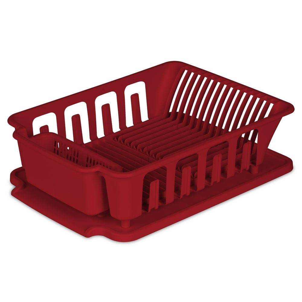 Sterilite Large 2 Piece Sink Set Classic Red