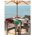 thumbnail image 2 of Outdoor Tablecloth with Umbrella Hole and Zipper, Red Plaid Snowman Christmas Square Table Cloth 54x54 Inch Waterproof Tablecloth, Xmas Tree Snowflake Elk Winter Picnic Table Cover for Patio Camping, 2 of 7