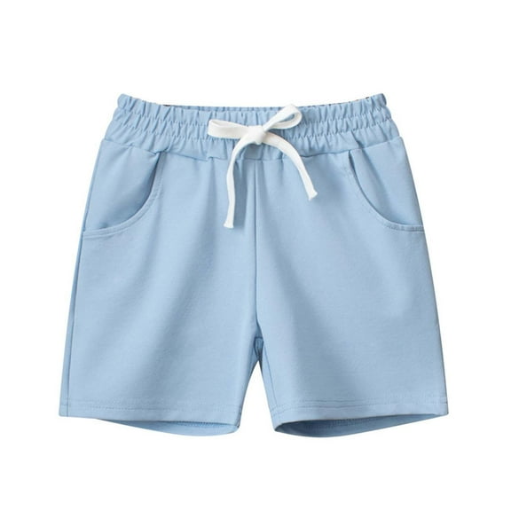 REDARER Boys' Solid Color Casual Shorts, Summer Stretch Waist Tie Mesh Ventilated 5" Mid-Length Shorts,7-8 Years