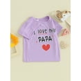 thumbnail image 5 of FEORJGP Kid Boy Girl Summer Casual T-Shirt 1-8Y Toddler Short Sleeve Shirt Round Neck Blouses LetterHeart Print Graphic Tops Loose Daily Clothes for Little Girls and Boys Father's Day, 5 of 9