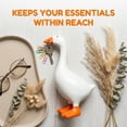 thumbnail image 3 of Desktop Goose Statue 7 inch Cute Resin Figurine for Office Desk Decor, Funny Home & Tabletop Decoration, Unique Housewarming Gifts for Women, Easter Gift Idea,White, 3 of 5
