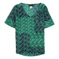 thumbnail image 1 of Lauren M. Petites Blusa festiva para mujer, verde, PS, 1 of 1