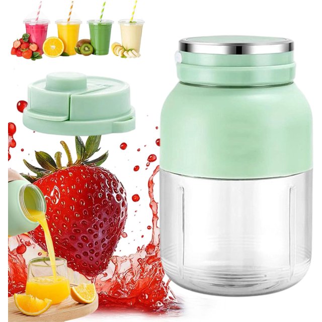 BPA-Free Electric Citrus Juicer 17 Oz Portable Blender, Powerful Portable 17oz Fresh Juicer with Straw, Small Fruit Electric Juicers for Smoothies, Shakes, Food Prep & Frozen Blending (1pcs)