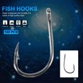 thumbnail image 2 of 1 Set 100 Pcs 10 Sizes 3# - 12# Black Silver Fishing Hooks With Carry Box, 2 of 5