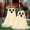 thumbnail image 3 of Halloween Table Covers - 2 Pack Ghost Face Table Cloth for Bar Wedding Party Banquet Picnic Kitchen Dining Room, White Tablecloth, L, 3 of 5
