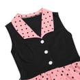 thumbnail image 6 of Gamivast Dresses for Women Polka Dot 1950S Retro Lapel Collar Sleeveless Dress Midi Dresses with Belt Vintage Style Cocktail Party Swing Dress for Wedding Guest, 6 of 6
