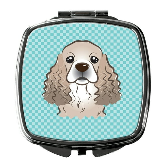 Checkerboard Blue Cocker Spaniel Compact Mirror BB1154SCM