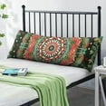 thumbnail image 2 of Paisley Long Body Pillow Cover - Vintage Bohemian Floral Print, Soft & Breathable Ethnic Fabric, Hidden Zipper, 20"x54" - Elegant Home Decor Gift for Side Sleepers & Pregnancy Support, 2 of 7