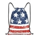 thumbnail image 1 of Fotbe USA Colors Stripes1 Bolsa Mochila con Cordón Estampada, Bolsa de Gimnasio Deportiva, Bolsa Cinch, Bolsa con Cordón para Hombres y Mujeres-Medium, 1 of 6