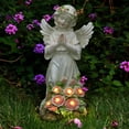 thumbnail image 1 of Estatua de ángel para decoración de jardín con panel solar y resina, 1 of 7