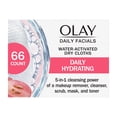 thumbnail image 1 of Olay Daily Clean 4-in-1 Water Activated Cleansing Cloths, 66 count, 1 of 11