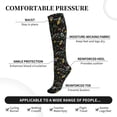 thumbnail image 3 of Lsque Wasp and Florals Pattern Sport Compression Socks for Men & Women 15-20 mmHg Knee High Nurse Pregnant Running Medical and Travel Athletic, 3 of 6