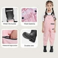 thumbnail image 4 of YABCSAZ Kids Rain Pants Toddler Rain Suit for Boys Girls Unisex One Piece Cartoon Waterproof Coverall Rain Jacket Waterproof Mud Dirty Proof Rain Suspender Trousers Overalls Size 12 Years, 4 of 4