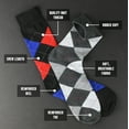 thumbnail image 5 of Debra Weitzner Mens Dress Socks Cotton Patterned 6 Pairs With Gift Box Bright Argyle Size 10-13, 5 of 5