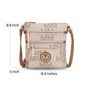 MKF Collection Beatrice Womens M Signature Multi Compartments Crossbody by Mia K - Brown