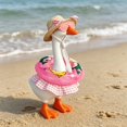 thumbnail image 4 of KuKeDi 7 inch Mini Desk Goose Outfit Set, Beach Clothes with Swimsuit Hat Sunglasses and Swim Ring Accessories, 4 of 6