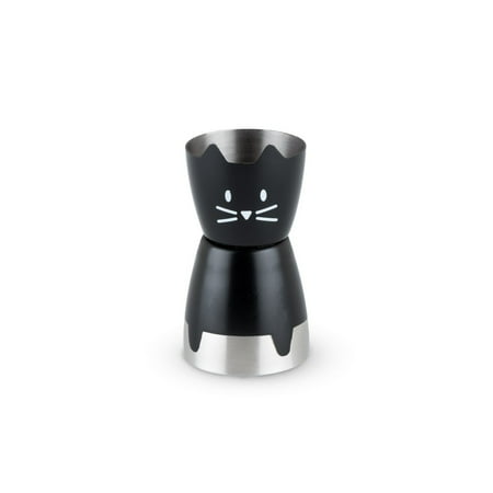 Black Cocktail Case - Bar Jigger, Cute Black Cat Double Stainless Steel Cocktail Jigger (Sold by Case, Pack of 10)
