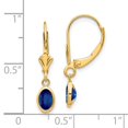 thumbnail image 3 of 14K Yellow Gold Earring Birthstone (09) September Women'S Sapphire Oval Blue 23 mm 4, 3 of 3