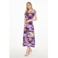 thumbnail image 2 of Robe Maxi Simple Hawaïenne pour Femme à Manches Cap Luau 2TG Violet Coucher de Soleil, 2 of 5