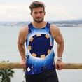 thumbnail image 6 of Pofeuu Blue Casino Print Men's Workout Tank Tops Sleeveless Muscle Gym Shirt Quick Dry-X-Large, 6 of 7