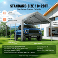 thumbnail image 4 of Vevor CKPB10X20FTH2ELL4V0 10 x 20 ft. Carport Replacement Canopy Cover, Gray, 4 of 14