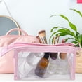 thumbnail image 4 of 4 PCS Small Clear Cosmetic Bag with Zipper Waterproof Travel Zipper Pouches for Makeup Toiletry Transparent Plastic Makeup Organizing Bags Toiletry Pouch colorful, 4 of 7