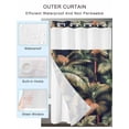 thumbnail image 2 of No Hook Cloth Fabric Shower Curtain with Snap in Liner, Palm Forest Waterproof Shower Curtains Set with See Through Top Window, Country Summer Tropical Plants Forest Bath Curtains Shower 66"x72", 2 of 6