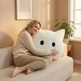 thumbnail image 5 of 17.7" Cartoon Cute Cat Pillow Soft Plush Stuffed Doll Kawaii Fluffy Plush Toy Huggable Companion Decorative Accent for Sofa Bed Living Room Bedroom Home Decor Birthday Gift for Kids Adults(Black), 5 of 6