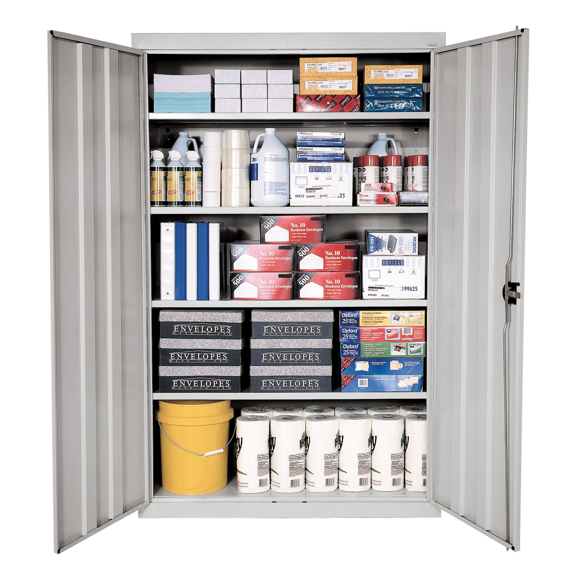 Sandusky Lee 46"W x 24"D x 72"H 5-Shelf Steel Storage Cabinet with Recessed Handle