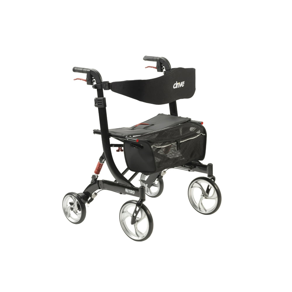 Drive Medical Nitro Euro Style Rollator Rolling Walker, Heavy Duty