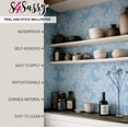 thumbnail image 5 of S4sassy Self Adhesive Wallpaper, Classic Leafy Motif Wallpaper, Blue Removable DIY Vinyl Wall Covering, Peel and Stick Contact Paper for Entryway accent wall, Easy Home Decor Solution (25"x120" inch), 5 of 8