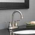 thumbnail image 4 of Homewerks Worldwide LED Aerator Brushed Nickel 2-Handle 4-in Centerset WaterSense Bathroom Sink Faucet with Drain, 4 of 4