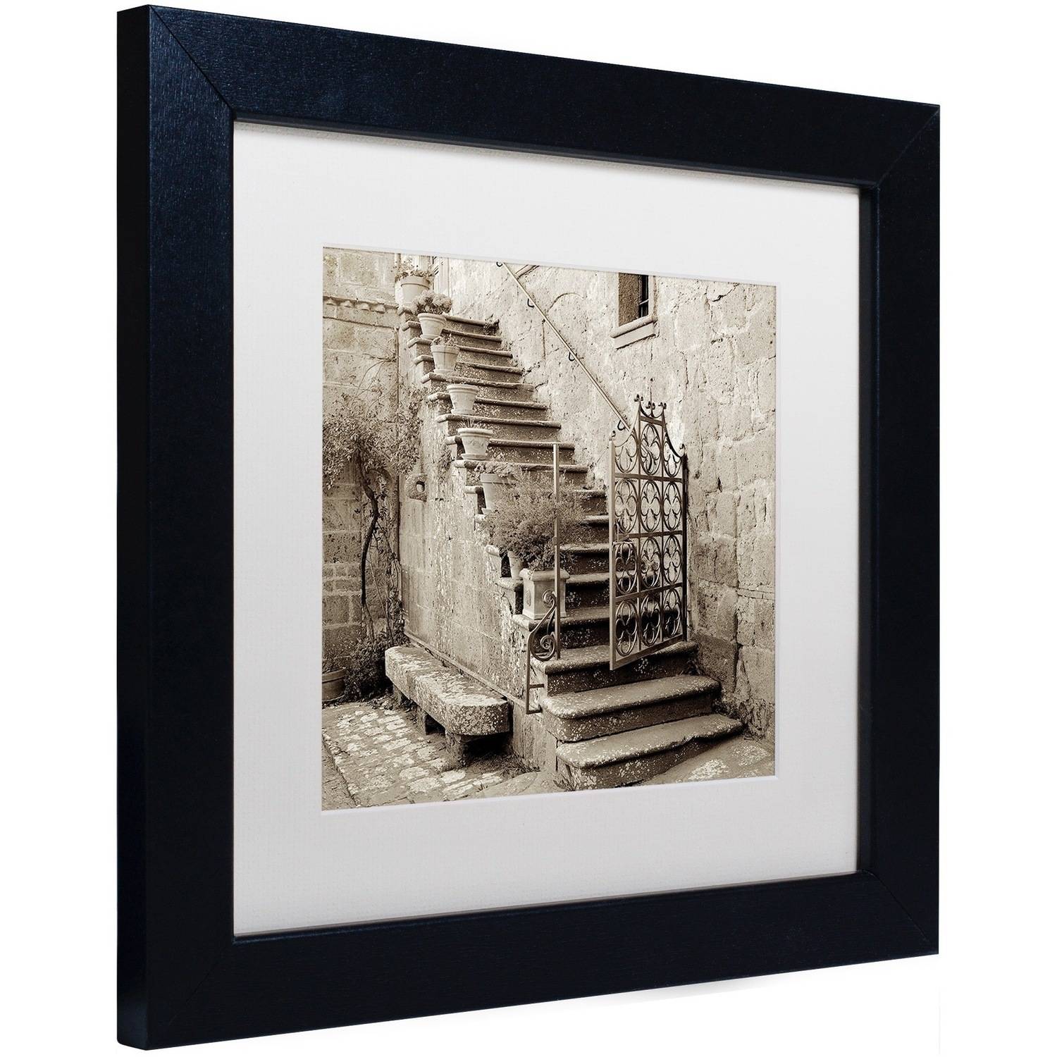 Trademark Fine Art "Umbria Scala I" Canvas Art by Alan Blaustein, White Matte, Black Frame