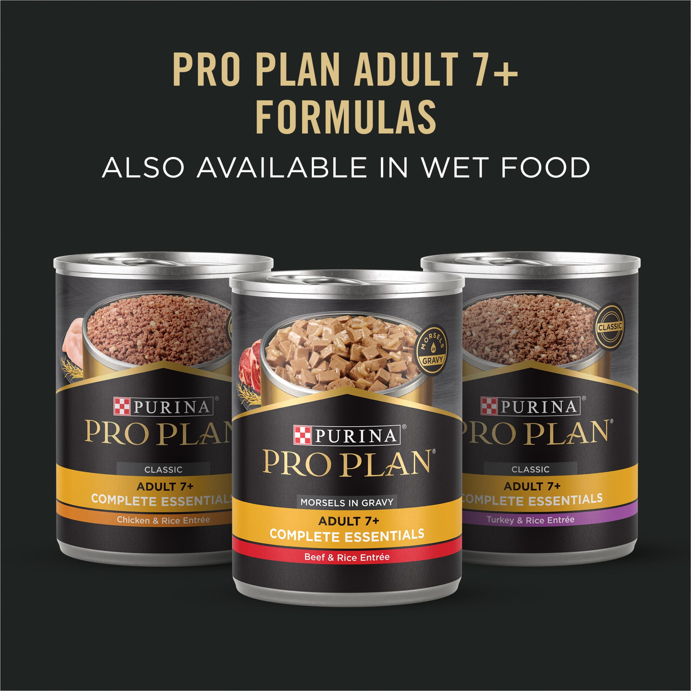 Purina Pro Plan Adult 7 Plus Complete Essentials Shredded Blend Beef and Rice Formula High Protein Dog Food for Senior Dogs, 34 lb Bag