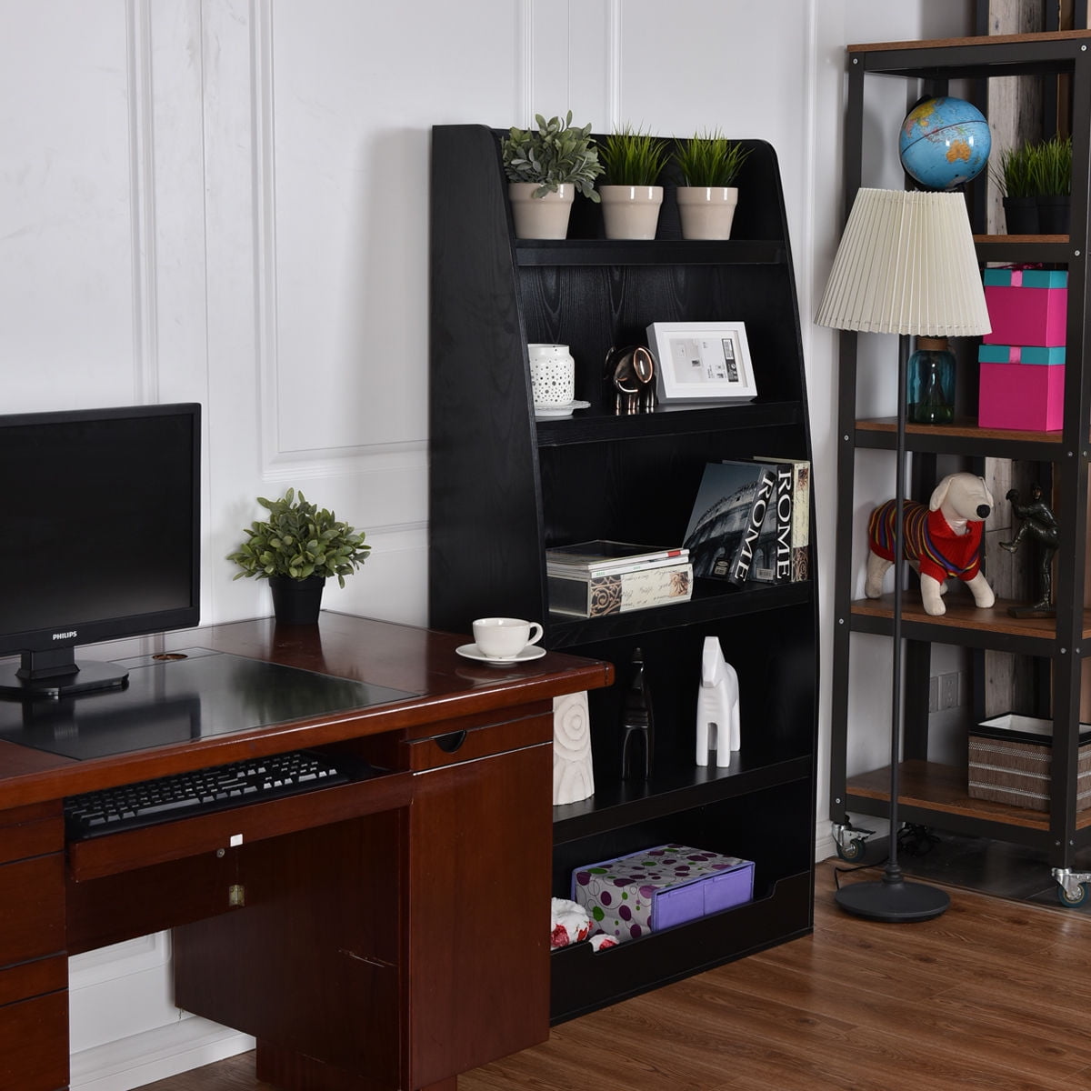 Costway 5 Layers Bookcases Bookshelf Shelves Storage Display Home