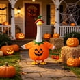 thumbnail image 4 of Halloween 23 Inch White Goose Porch Decor Clothing,Removable Outfit Seasonal Green s Gardening Style,Dressed Lawn Ornament,Home Yard Welcome Figure Weather Resistant(Clothing Only), 4 of 6
