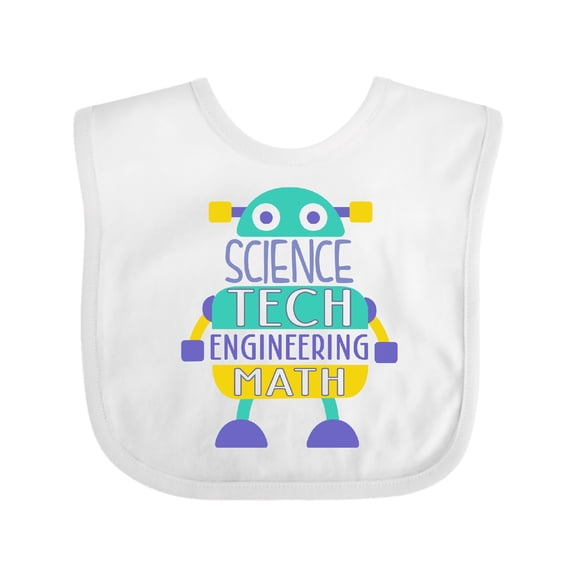 Inktastic Robot Science Tech Engineering Math Boys or Girls Baby Bib