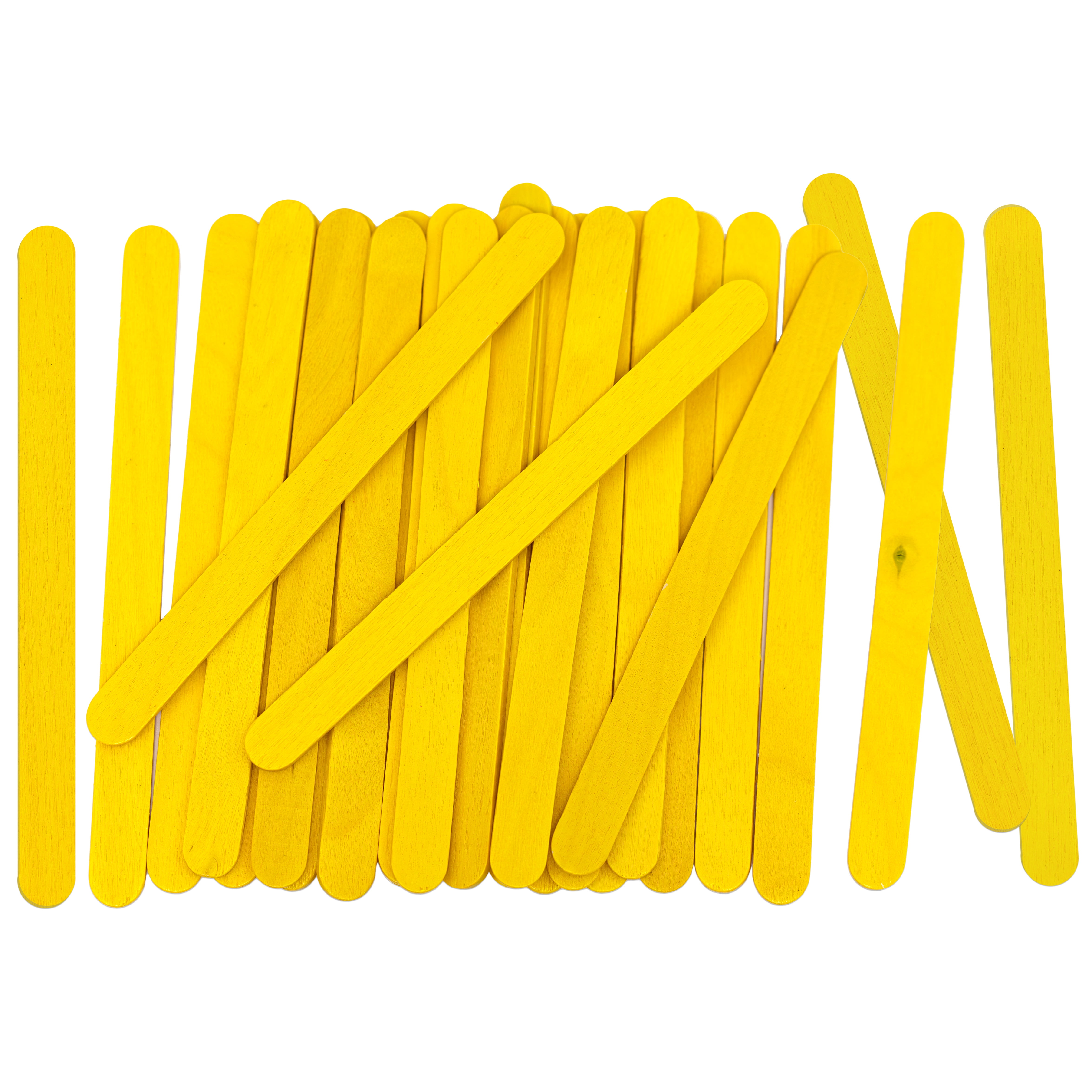 CraftySticks- 1000 Pack 4.5 Inch Yellow Painted Popsicle Sticks, Wood Craft Sticks for Crafts, Learning and STEM Basics