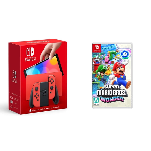 Consola Nintendo Switch OLED 64GB Mario Red Edition con juego Super Mario Bros Wonder