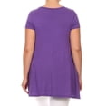 thumbnail image 4 of Women's Casual Solid Color Short Sleeve Tunic Top With Pockets, 4 of 5