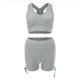 thumbnail image 2 of Gibobby Conjunto de entrenamiento para mujer Trajes de entrenamiento para mujeres Conjuntos de mallas de yoga de cintura alta con sujetador deportivo sin cost(Gris,M), 2 of 5