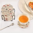 thumbnail image 5 of Haosy Set of 6 Drink Woven Coaster with Holder Heat Resistant Non-Slip Bar Coasters 4 Inches Cute Dog Paw and Bones, 5 of 7