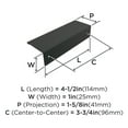 thumbnail image 4 of Amerock Edge Pulls 3-3/4 inch (96mm) Center-to-Center Matte Black Cabinet Edge Pull, 10 Pack, 4 of 6