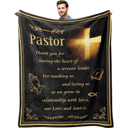 Pastor Appreciation Gifts Blanket 50 X60 - Unique Pastor Gifts - Gifts for Pastor - Pastor's Appreciation Decorations Gift - Funny Gift Idea for Pastors Throw Blankets - Christian Pastor Gift
