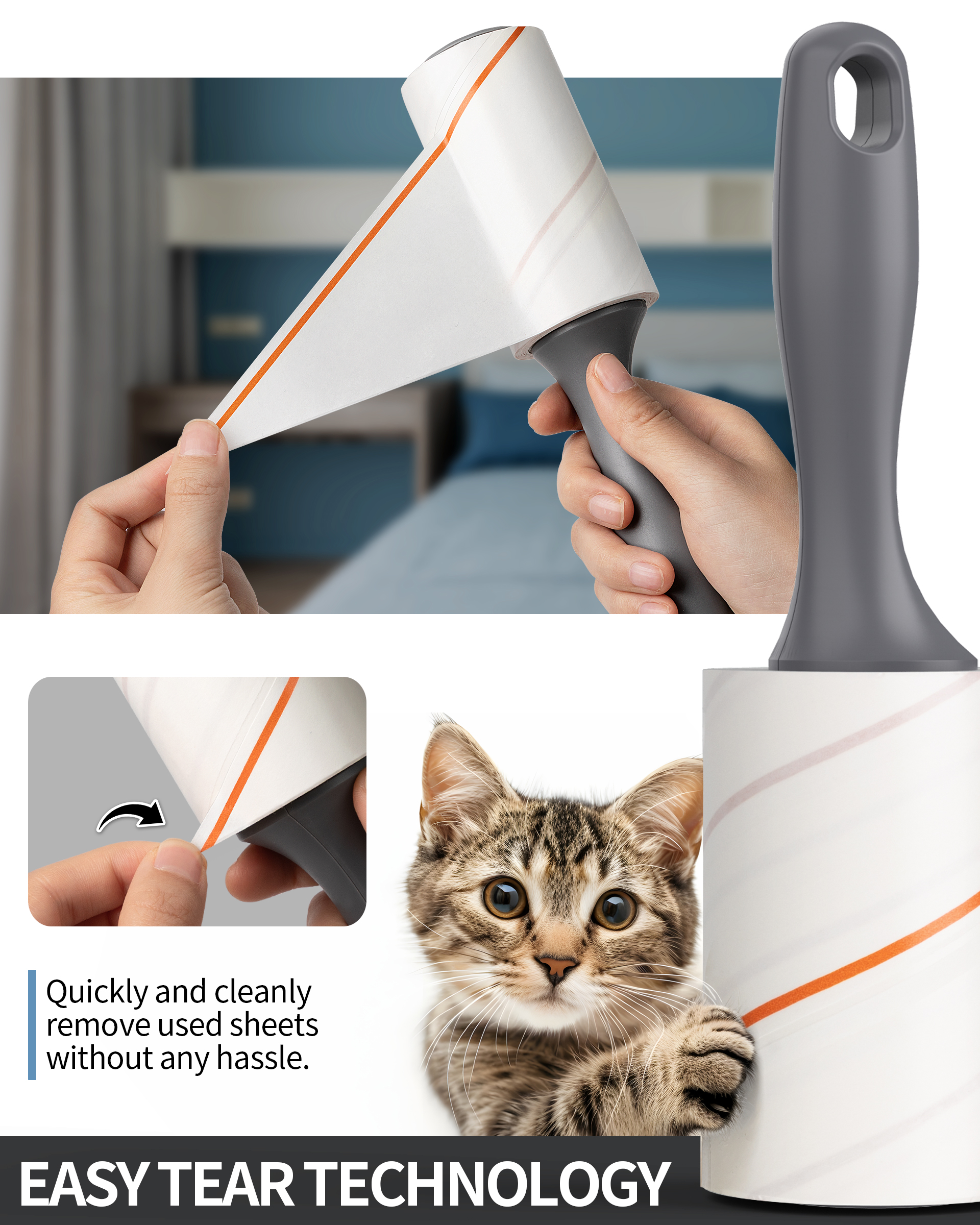 MR.SIGA Lint Rollers Pet Hair Extra Sticky 3-Pack photo 2