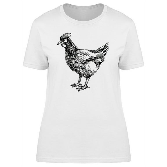 Cool Grunge Hen Sketch T-Shirt Women -Image by Shutterstock, Female x-Large