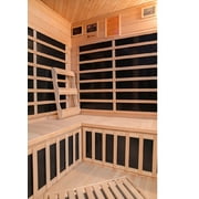 Bluewave Sonoma 3-Person Hemlock Infrared Corner Sauna with 7 Carbon Heaters