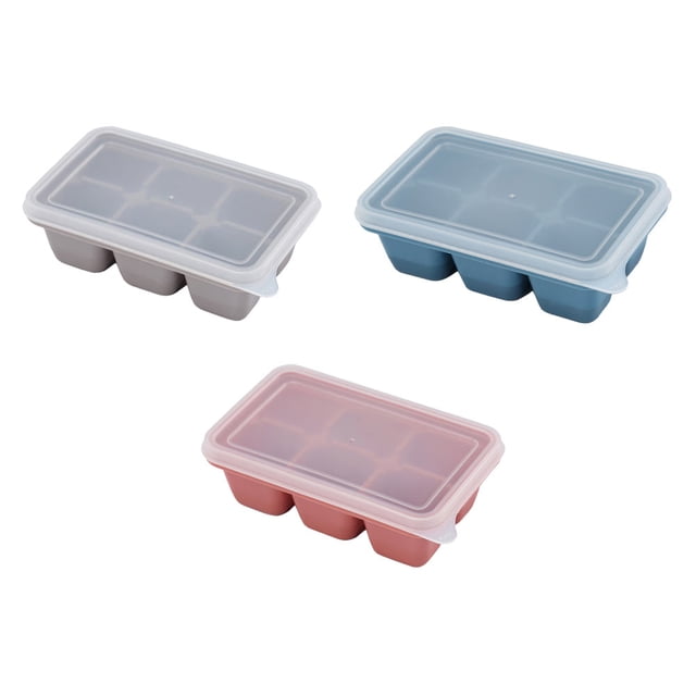 GOOHOCHY 3 piezas de cocina Hielo que fabrican silicona silicona moho bandeja de molde de hielo rectangular