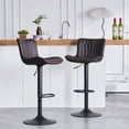 thumbnail image 6 of YOUNIKE Bar Stools Set of 2 Brown Soft Adjustable Swivel Bar Height Counter Stools, 6 of 7