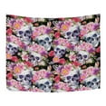 thumbnail image 2 of Tapiz de Acuarela Calaveras Humanas Con Flores ABPHQTO Decoración para Colgar en la Pared 150x225 cm, 2 of 4